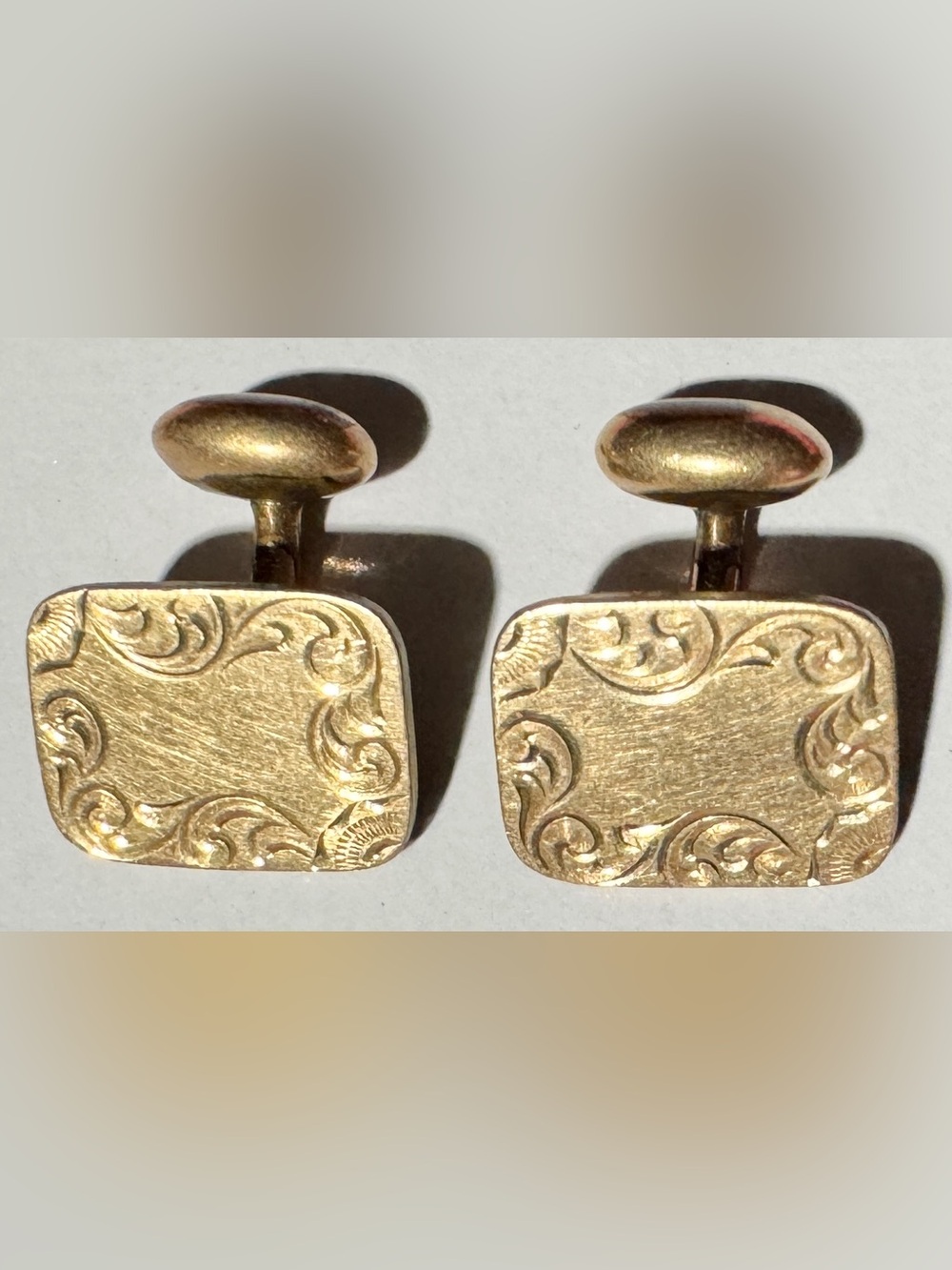 Antique GLPCO Bean-Back Cufflinks – Gold Plate Co., c. 1890–1910
